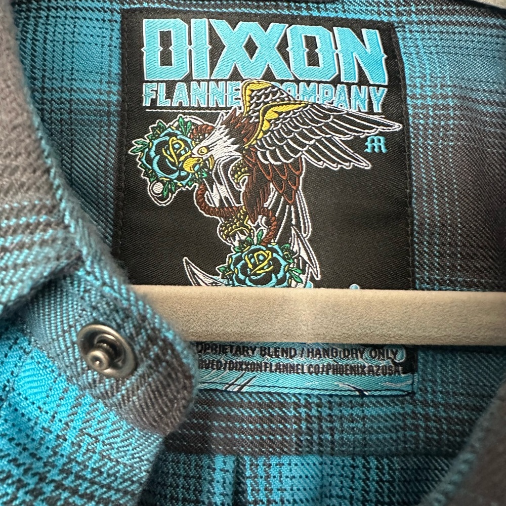 DIXXON Turquoise and Black Flannel Shirt - Picture 2 of 3